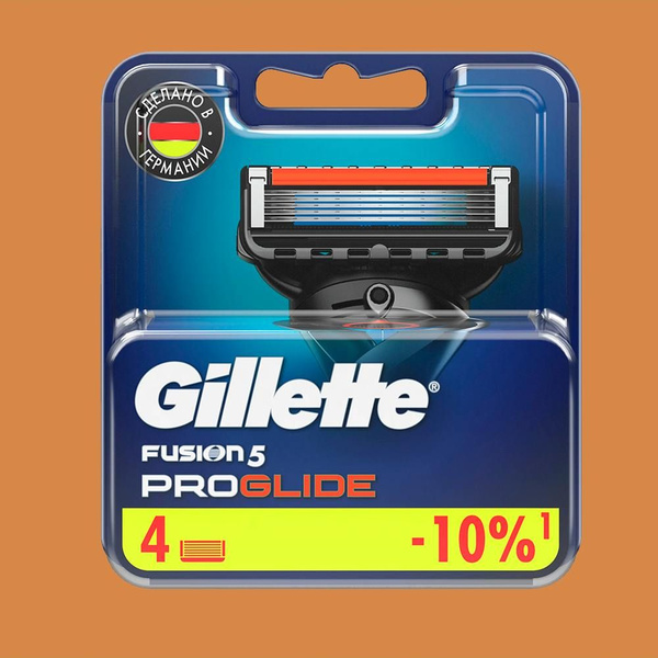Сменные кассеты Gillette Fusion Proglide с 5 лезвиями для бритья, 4 шт ...
