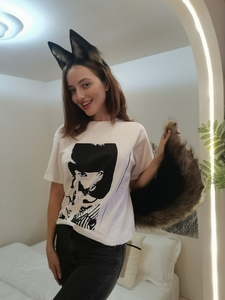 Набор: хвост и уши Волк,Коричневый Черный, для косплея, праздника ...