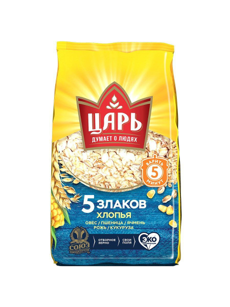 Хлопья Царь 5 злаков, 400г купить на OZON по низкой цене (1739216592)