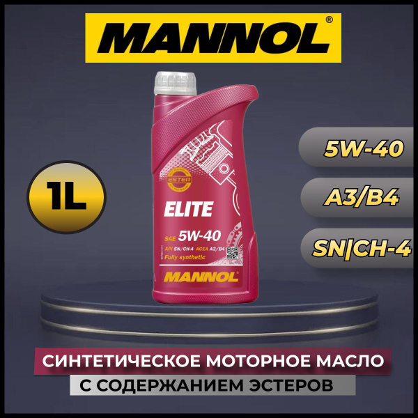 Масло моторное 5W40 синт. Elite A3/B4 SN/CF (1л) (Mannol)