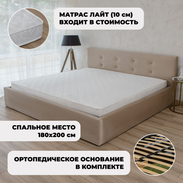 Роза Велюр Кофе с матрасом Лайт, 180х200 см купить на OZON по низкой ...