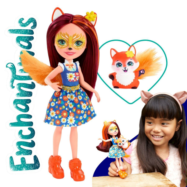 Кукла Enchantimals FXM71 Фелисити Лис и питомец Флик Энчантималс Mattel ...