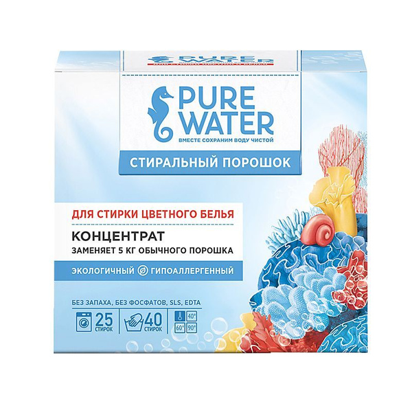 Pure Water Стиральный порошок для цветного белья, 800 гр купить на OZON ...