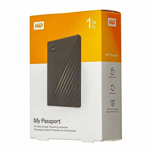 Western Digital 1 ТБ Внешний жесткий диск , My Passport, HDD 2,5", USB ...