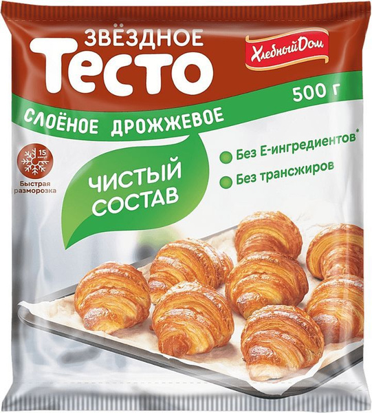 Тесто слоеное Хлебный Дом Звездное дрожжевое 500г купить на OZON по ...