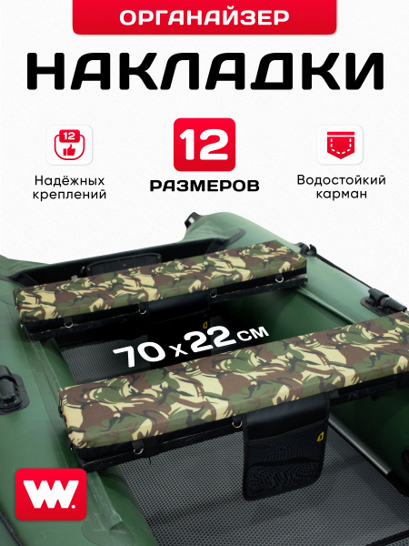 Накладка-органайзер на сиденье лодки ПВХ, мягкие накладки на банки ...