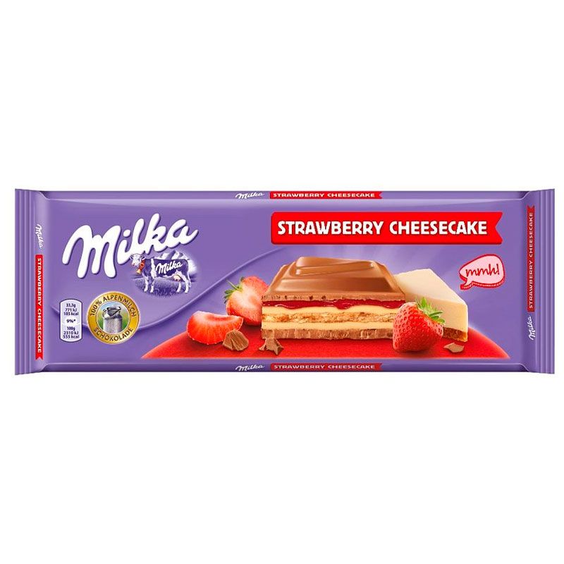 Milka Strawberry Cheesecake шоколад молочный 300г