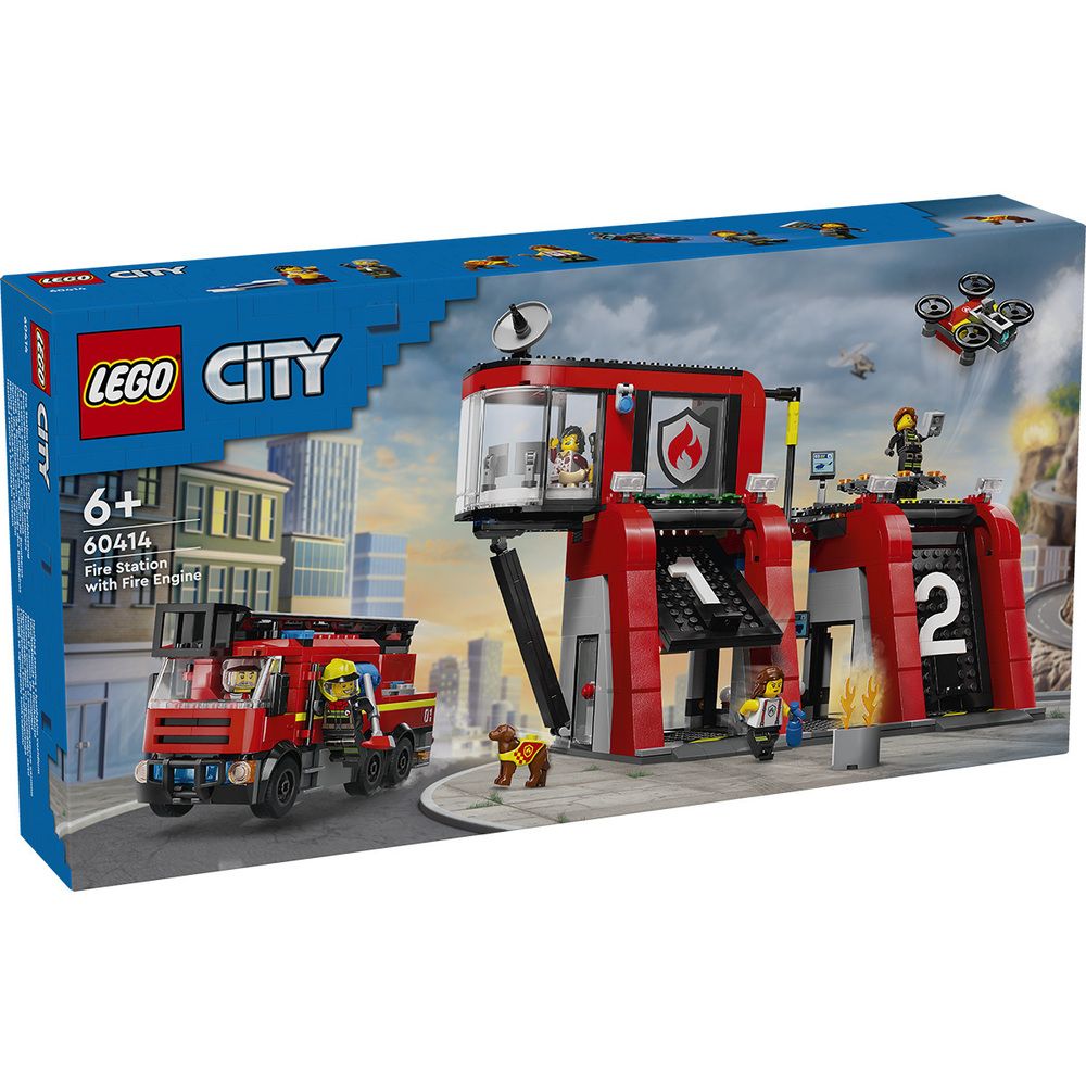 Конструктор LEGO City 60414 Пожарная часть с пожарной машиной - купить с  доставкой по выгодным ценам в интернет-магазине OZON (1409999975)