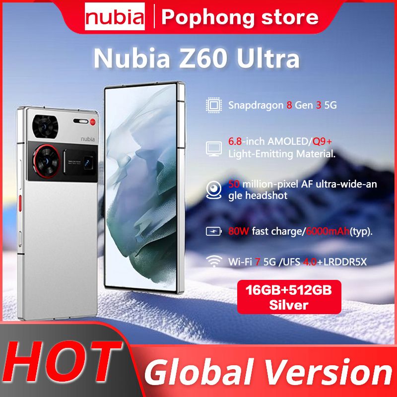 NubiaСмартфонZ60UltraGlobal16/512ГБ,серебристый