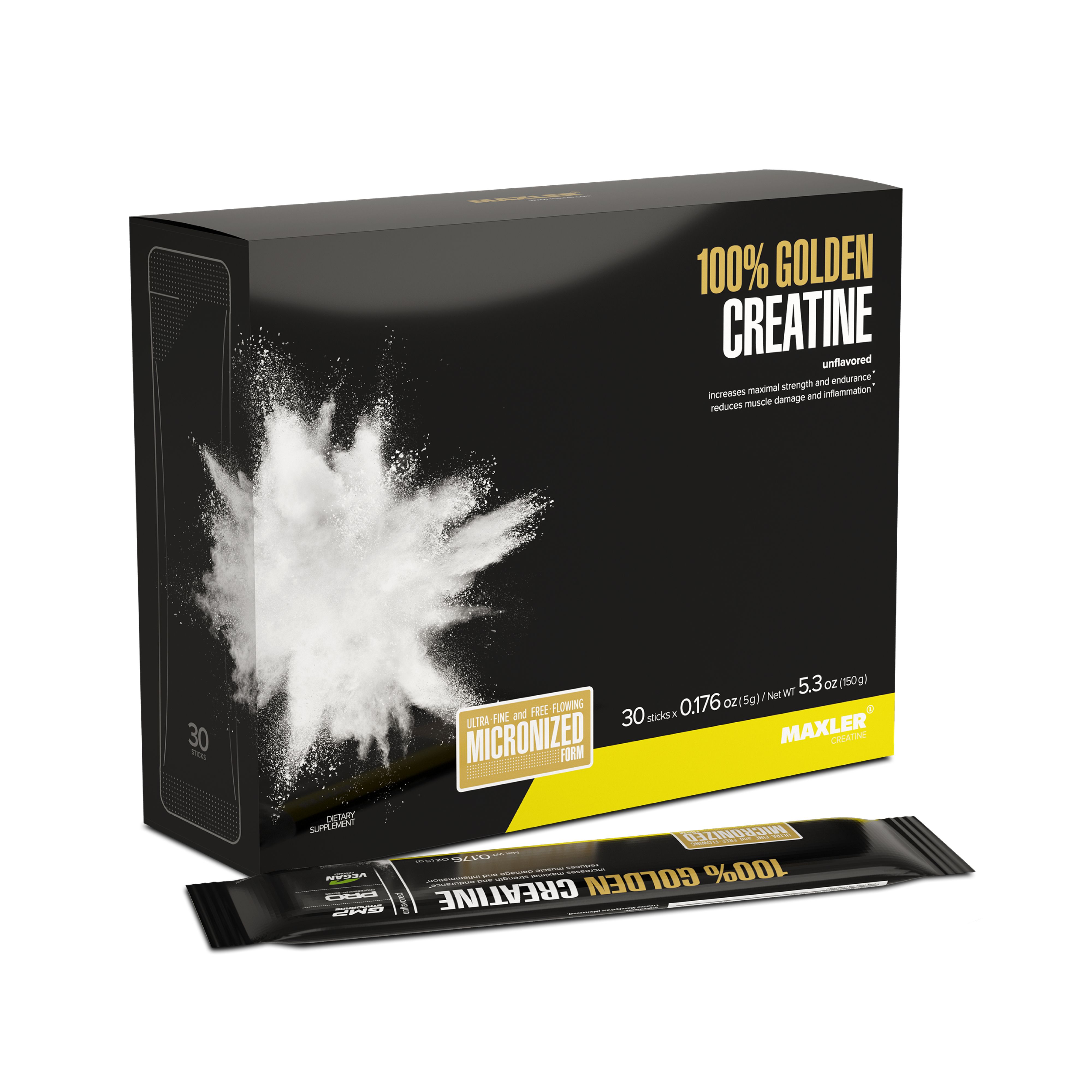 Креатин моногидрат микронизированный Maxler 100% Golden Creatine Micronized (30х5)г 150г