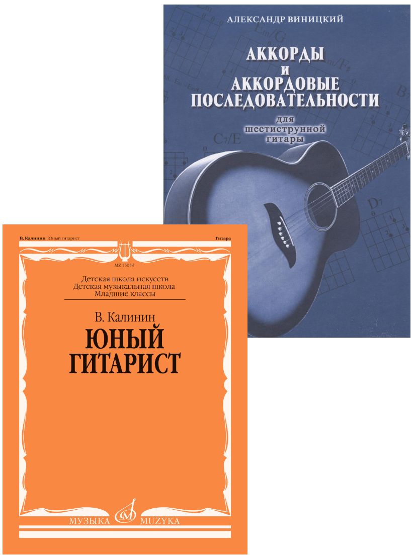 Юный гитарист (Калинин) + Аккорды и аккордовые последовательности для  шестиструнной гитары (Виницкий). Комплект из двух изданий - купить с  доставкой по выгодным ценам в интернет-магазине OZON (1160490841)