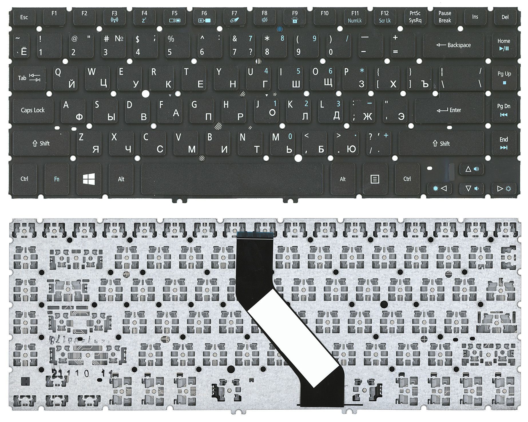 КлавиатурадляAcerV5-431V5-471M3-481p/n:NSK-R24SW0R,NSK-R25SW0R,NSK-R2HBW0R