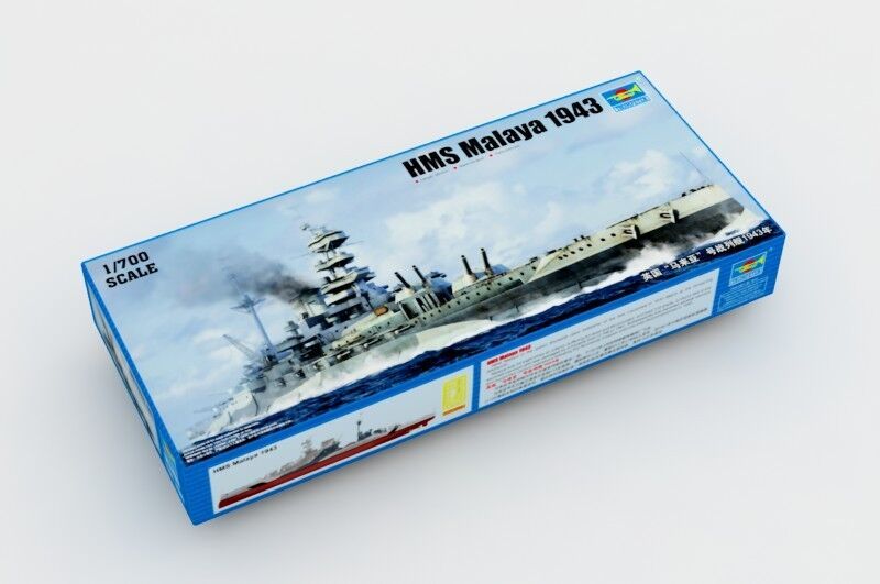 Trumpeter 1/700 05799 HMS Малайя 1943Корабль