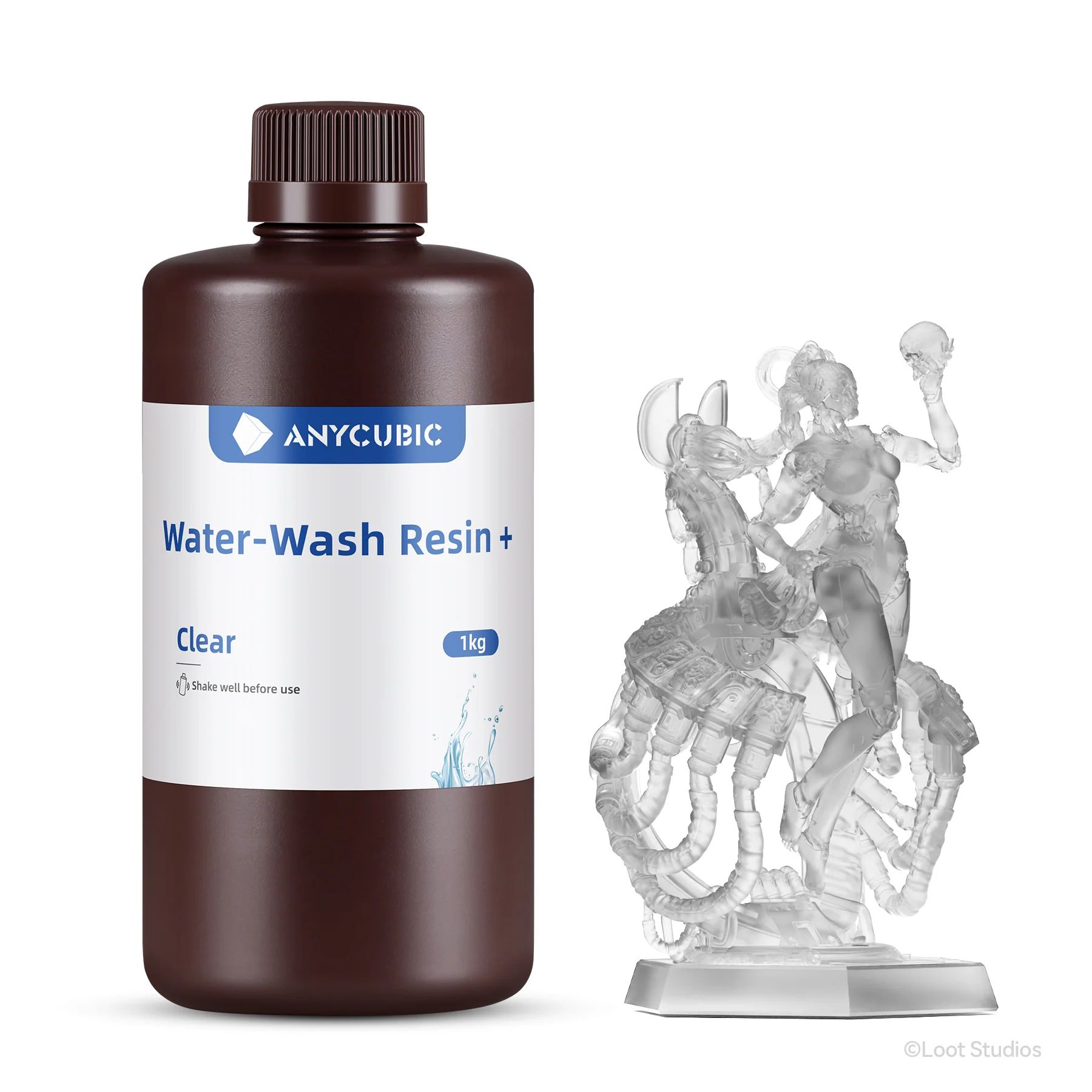 ФотополимернаясмолаAnycubicWater-WashResin+1кг.(цвет:прозрачный(clear))