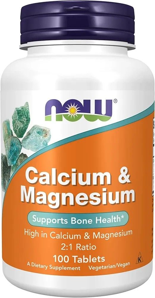 NOW Кальций (1000 мг) и Магний (500 мг) // NOW Calcium & Magnesium 2:1 Ratio, 100 таблеток. Годен до: 11.2028г.