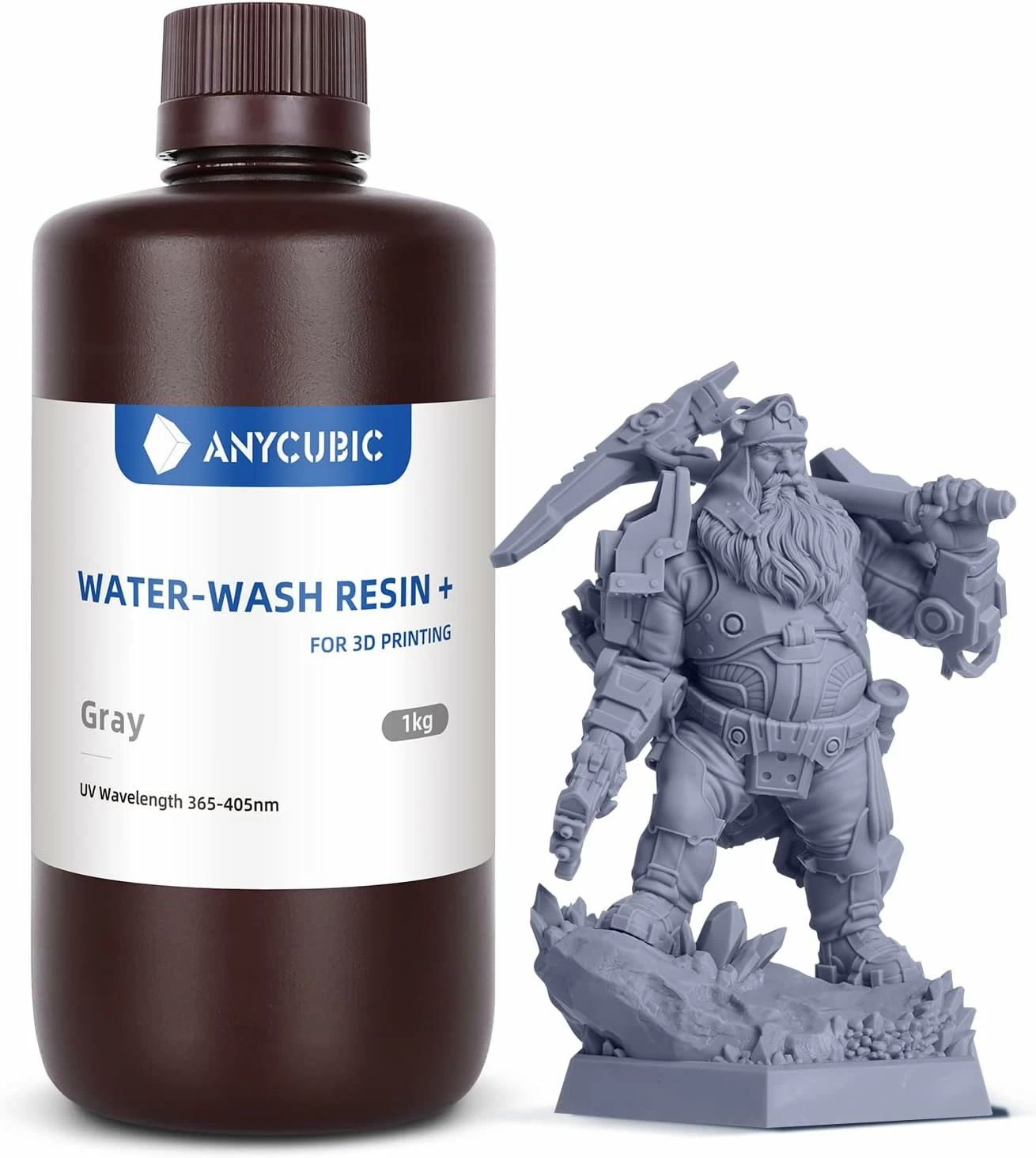 ФотополимернаясмолаAnycubic1лWater-WashResin+Серая/Gray