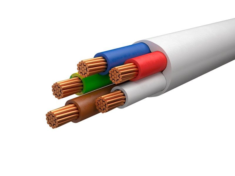 ПроводэлектрическийПВС5х6мм2,белый1м,кабельсиловой,медь