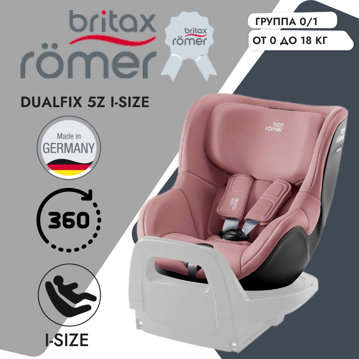 Детское автокресло Britax Romer Dualfix 5Z i-Size Dusty Rose