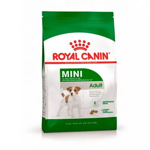 (1ШТ.)Сухойкорм,длявзрослыхсобак(от1до8лет)мелкихпород,RoyalCanin,Mini,Adult"Сптицейирисом",800г