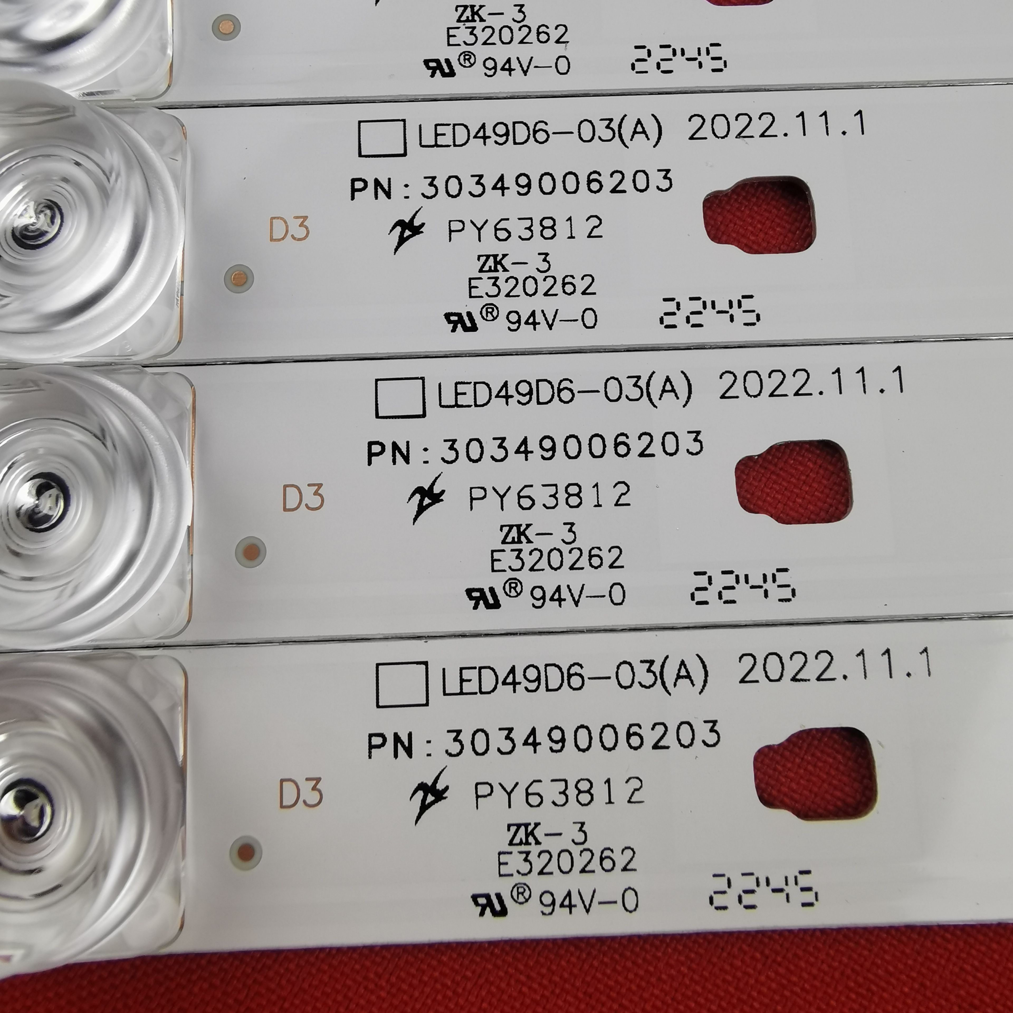 LED подсветка LED49D6-03 для ТВ BBK 50LEX-5039, 50LEX-5027, JVC LT-50C550, 50M645 LT-50M650 JTC DVB-75003