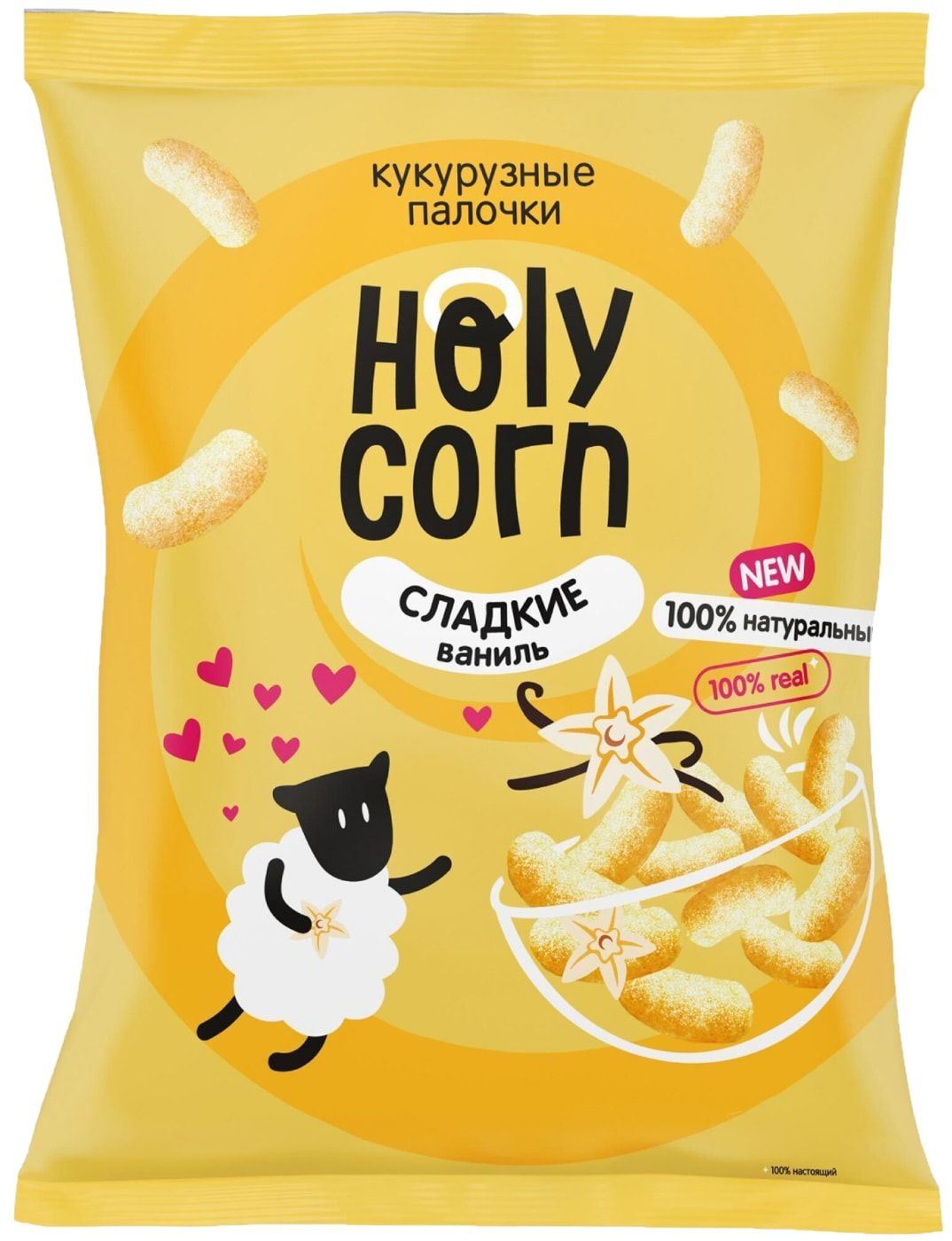 Палочки кукурузные Holy Corn Сладкие Ваниль 50г - в заказе 1 шт.товара!