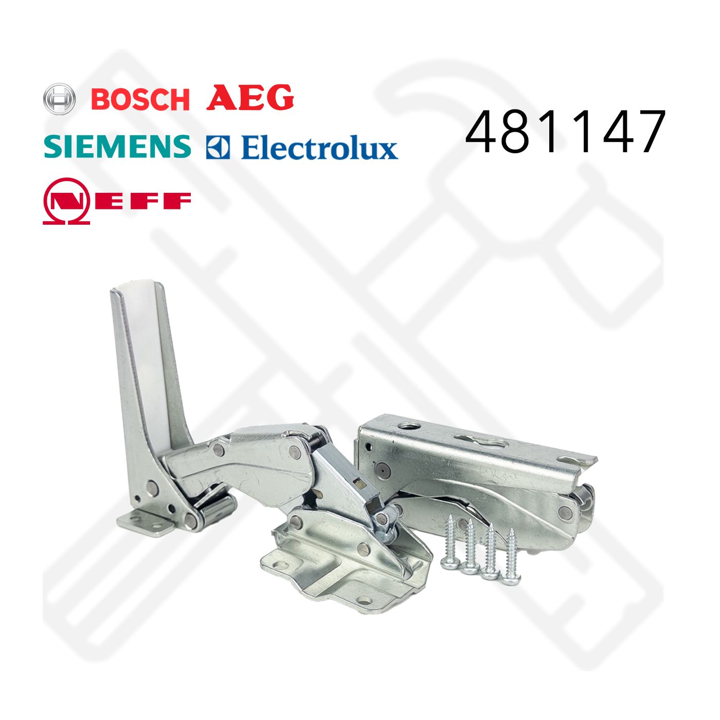 Комплект петель (шариниры) для холодильника Bosch, Siemens, Neff, AEG, Electrolux, 481147