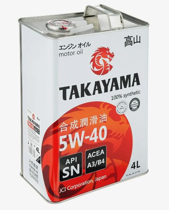 TAKAYAMASae5W-40Масломоторное,Синтетическое,4л