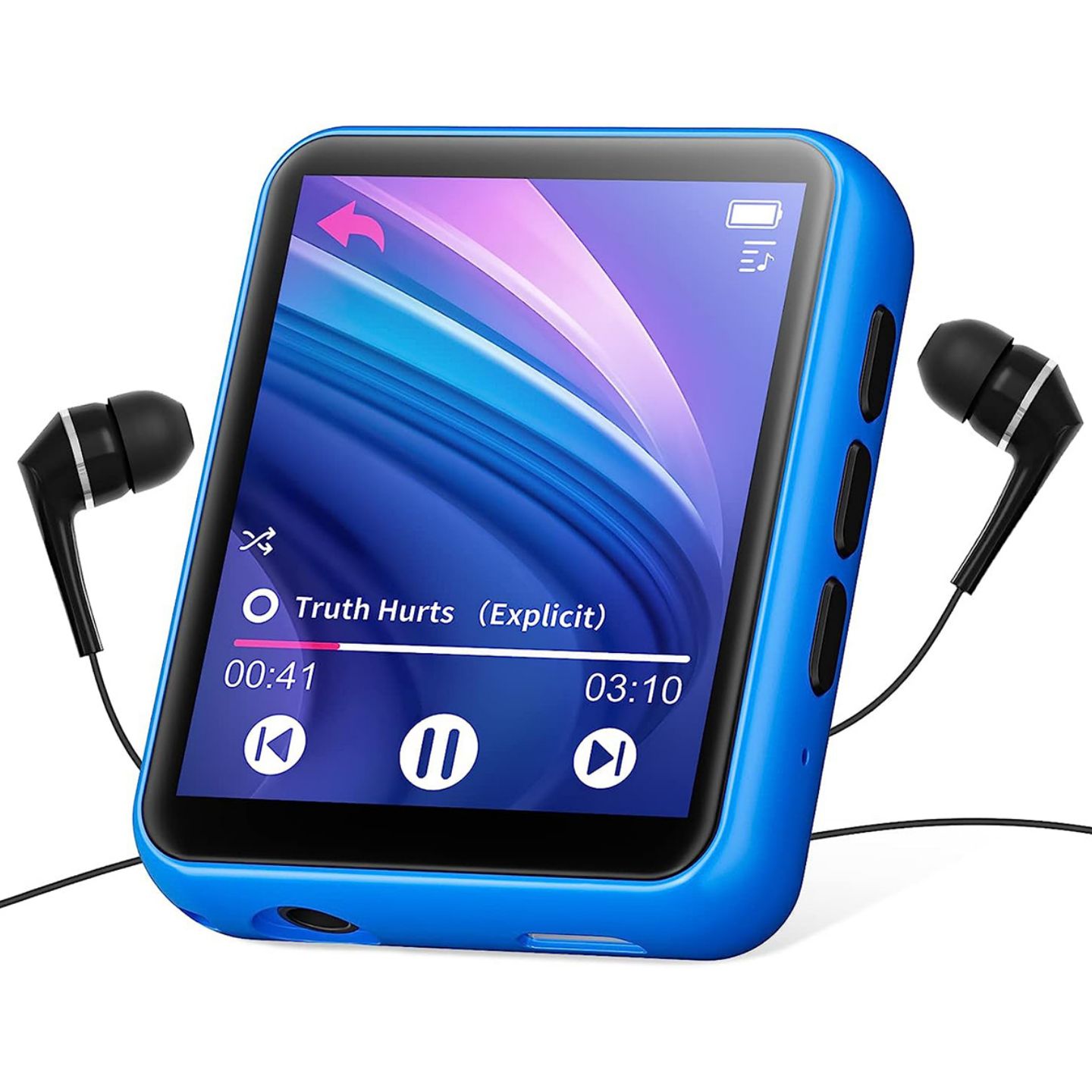 JOLIKE MP3-плеер 32GB MP3-плеер Bluetooth 5.3 сенсорный экран музыкальный плеер с динамиками Hi-Fi Lossless звук FM-радио записи электронной книги до 128 ГБ 32 ГБ, синий