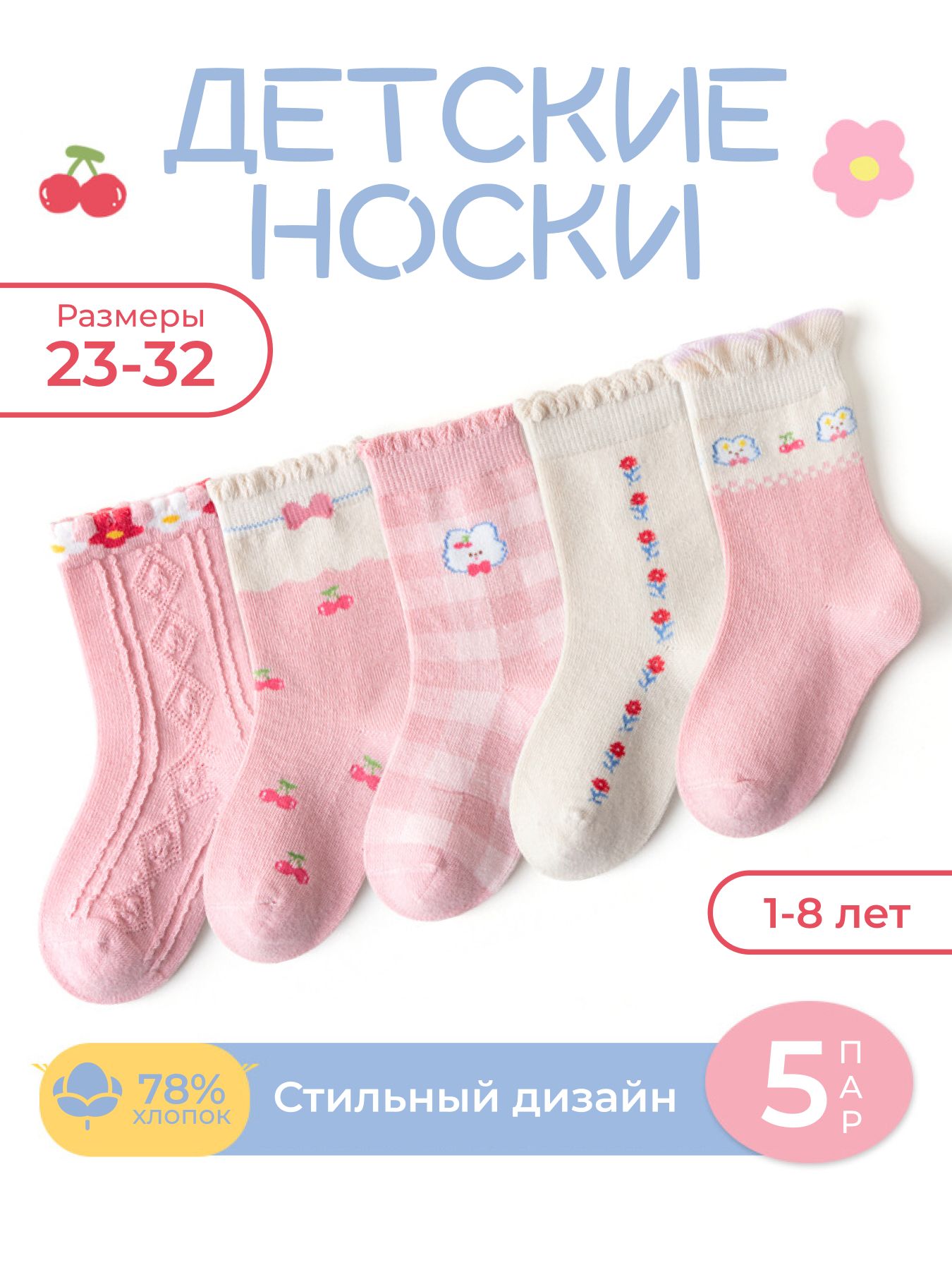 КомплектносковMinliuSocksДлядевочек,5пар