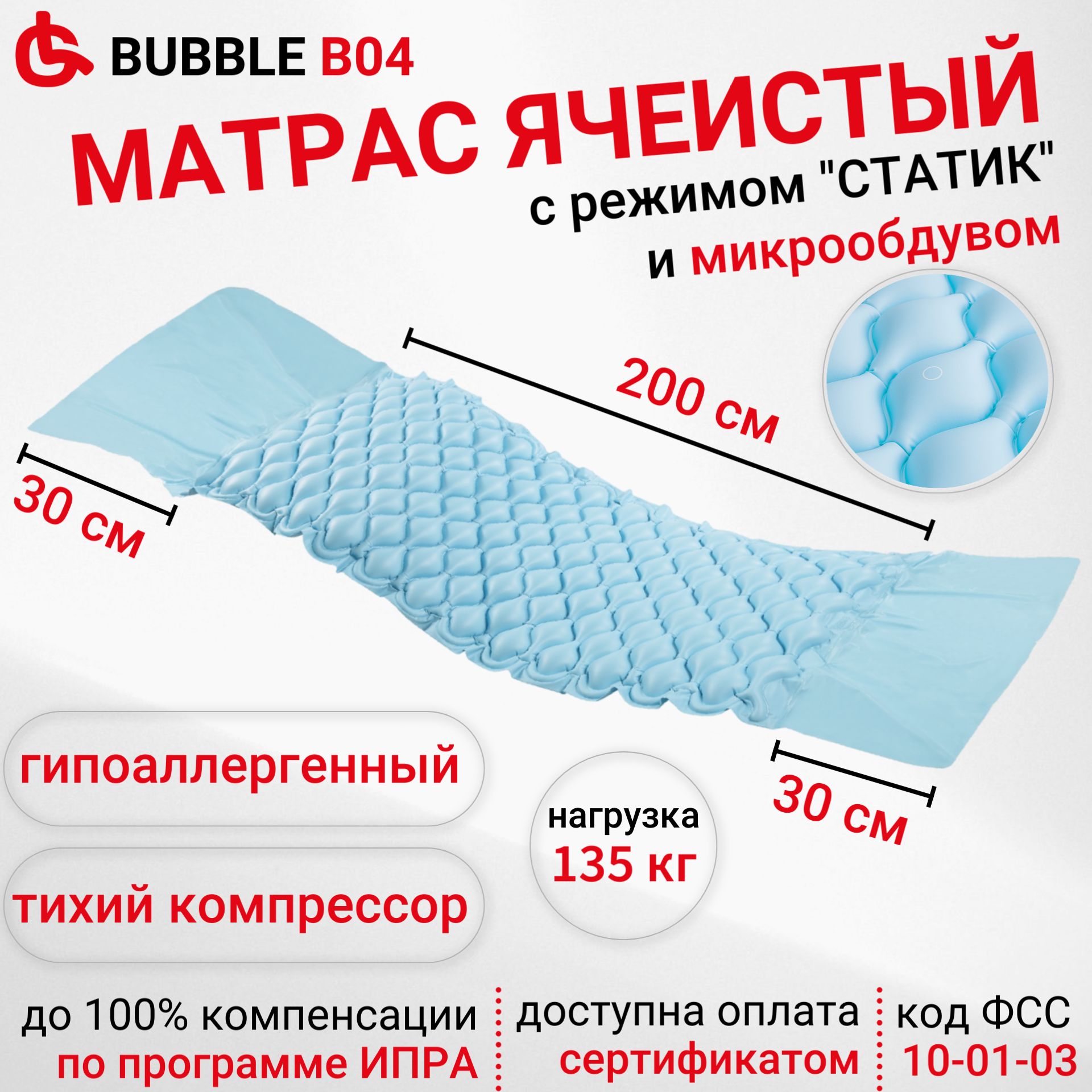 Противопролежневый матрас ortonica bubble b04