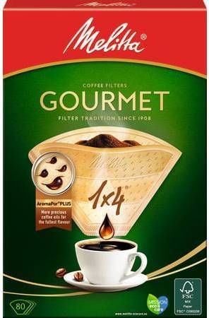 Фильтр-картон для кофеварок Melitta Gourmet 1x4, 80 шт. 6763165