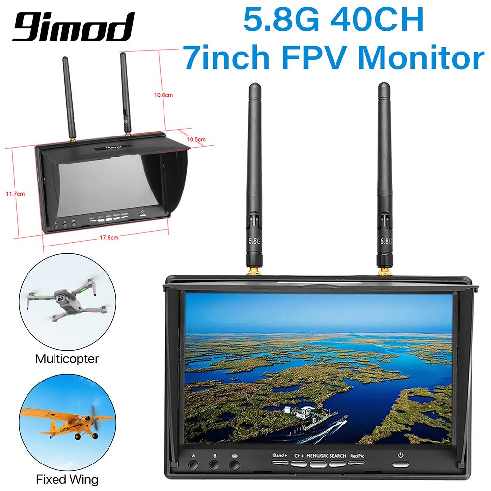 LCD5802D FPV-монитор с DVR 5.8G 40CH 7-дюймовый ЖК-монитор для FPV