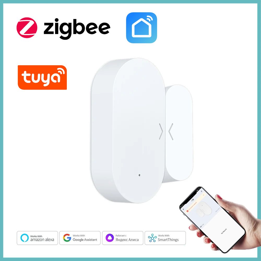 Датчик двери Tuya Zigbee, беспроводной электромагнитный сигнализатор открывания и закрывания окон