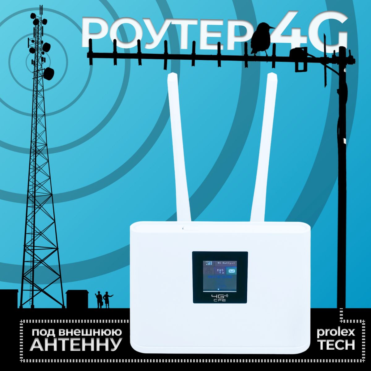 Высокоскоростнойвайфай.4GWiFiРоутерподсимкарту.Съемныеантенны.