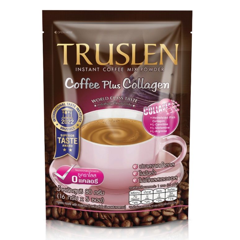 TRUSLEN Coffee plus collagen Напиток кофейный растворимый Труслен Кофе Плюс Коллаген 16г*5шт