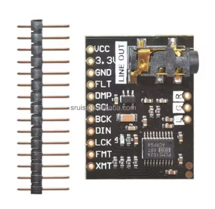 PCM5102 аудио-модуль с ЦАП (Цифро-Аналоговый Преобразователь)