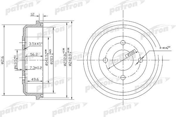 PDR1533 Барабан тормозной PATRON