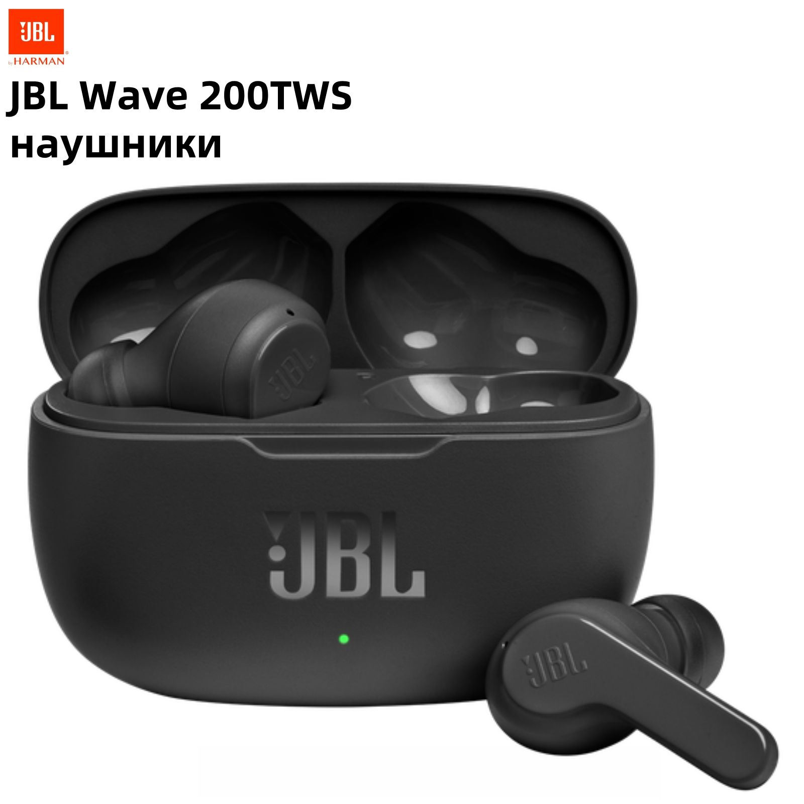 JBLНаушникибеспроводныесмикрофономJBLWave200TWS,Bluetooth,USBType-C,черный