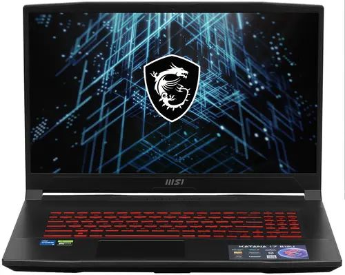 MSIGF76KatanaB12UCX-1005XRU(5433726)Игровойноутбук17.3",IntelCorei5-12450H,RAM8ГБ,SSD,NVIDIAGeForceRTX2050(4Гб),Безсистемы,черный,Русскаяраскладка