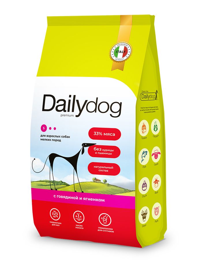 Dailydog-Кормдлясобакмелкихпородсговядинойиягненком1.5кг