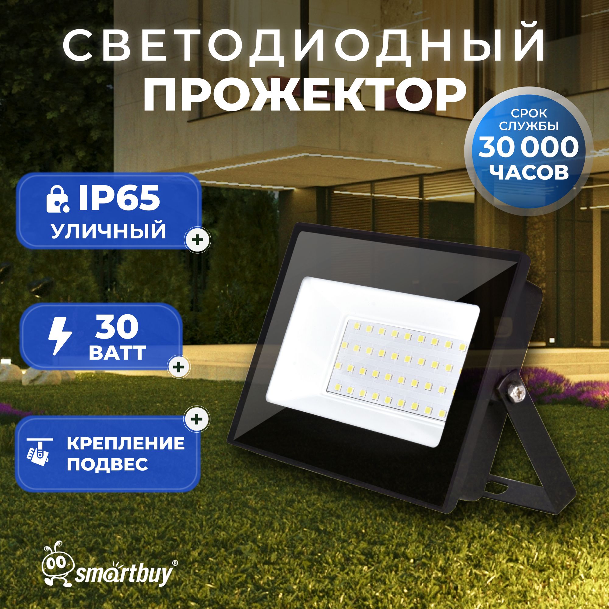 SmartBuyПрожектор6500К,30Вт