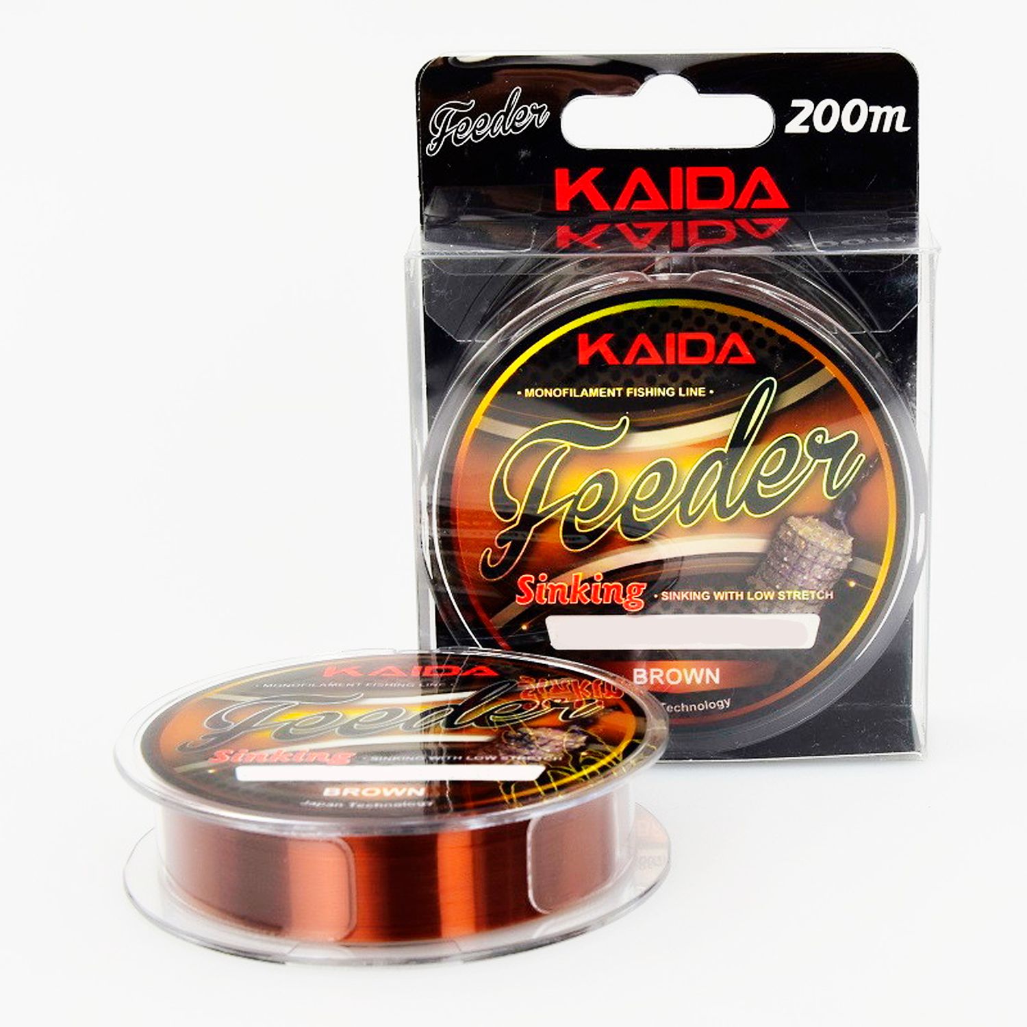 Леска монофильная Kaida FEEDER SINKING 200м 0.234мм (4.82кг) коричневый