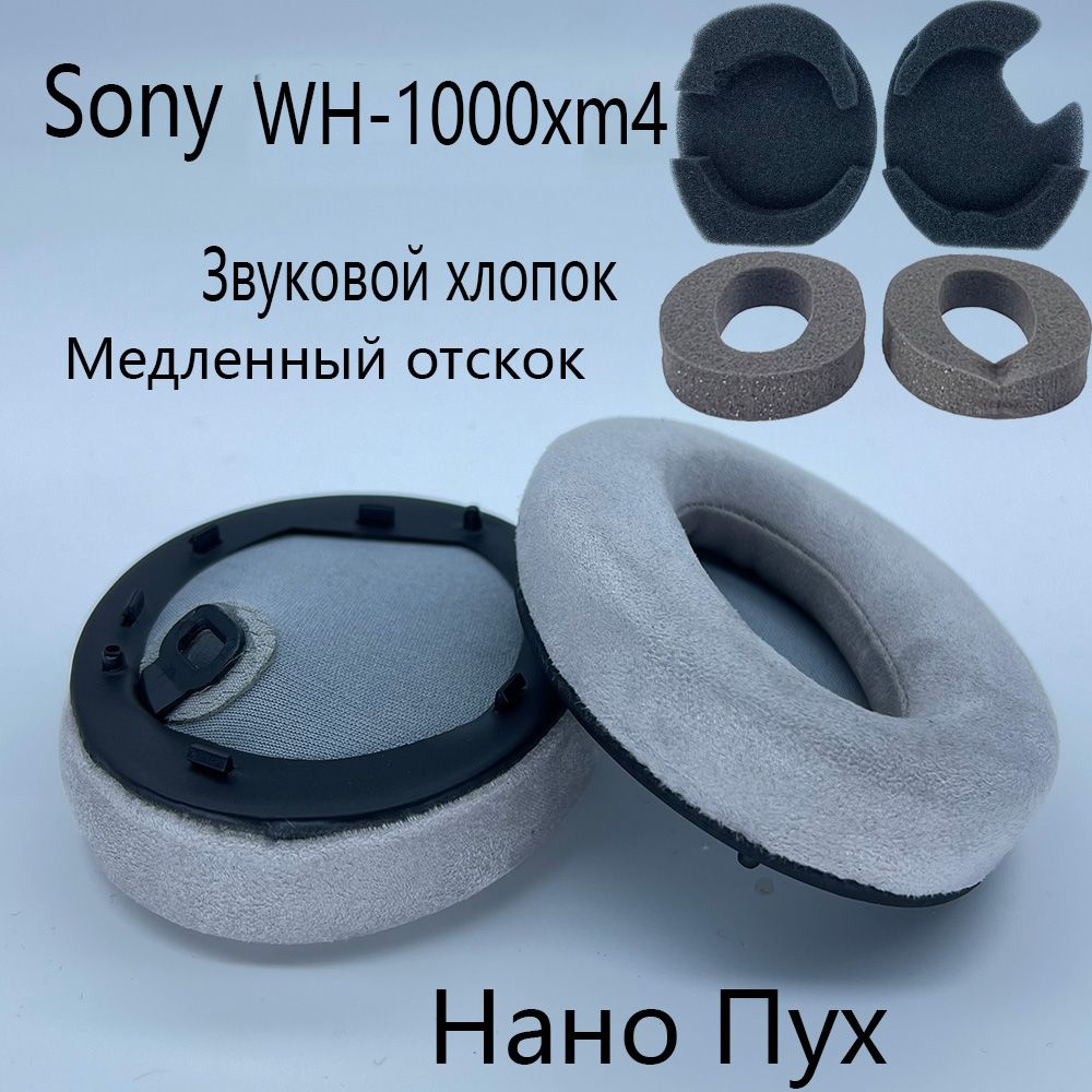 Серый Нано пух-Амбушюры для наушников Ушная повязка Sony WH-1000XM4