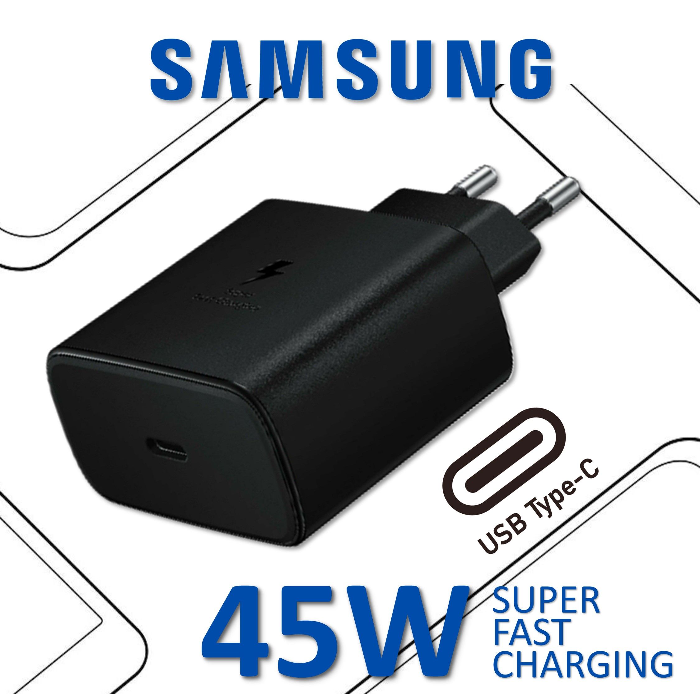 Блокпитания,сетевойадаптер5АSamsung45WPDPowerAdapterUSB-C,черный