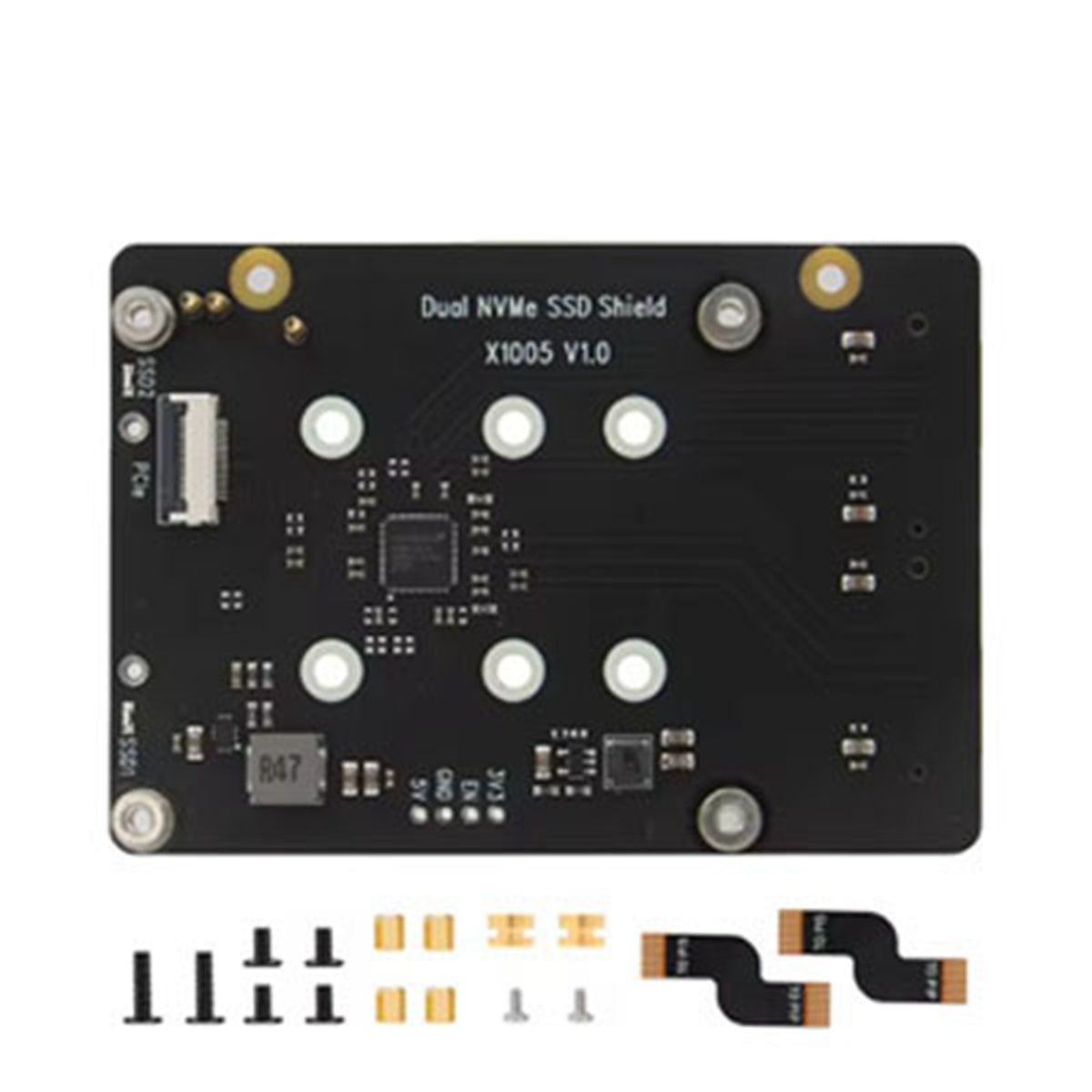 X1005DualNVMESSDShieldPCletoM.2для5-типоддерживающих-8AIAccelerator