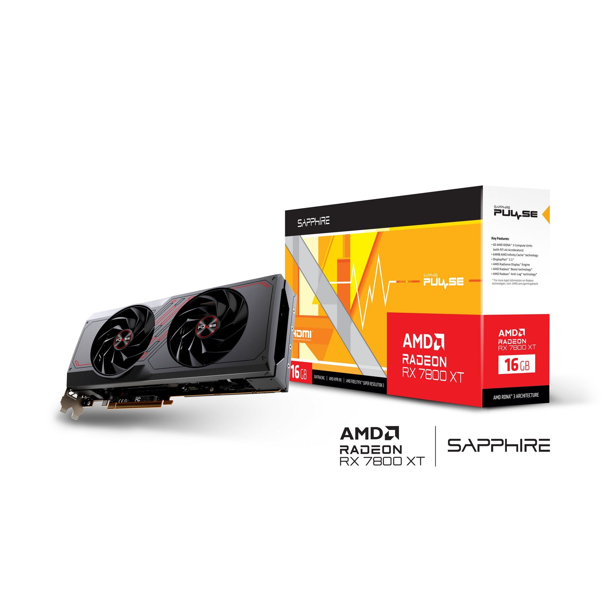 SapphireВидеокартаRX7800XTPULSE16G16ГБ(11330-02-20G)