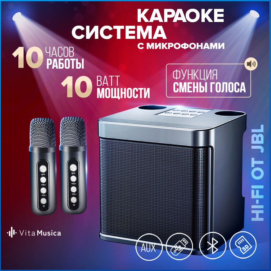 Караоке система Vita Musica с двумя беспроводными микрофонами