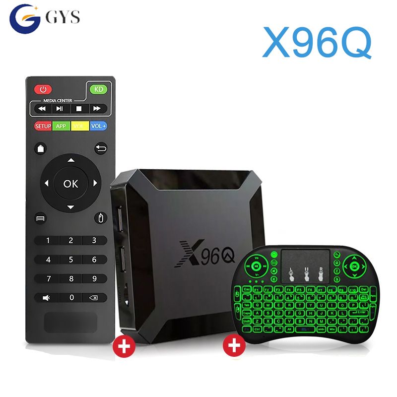 Медиаплеер x96q Android, Wi-Fi, черный, Мини-клавиатура