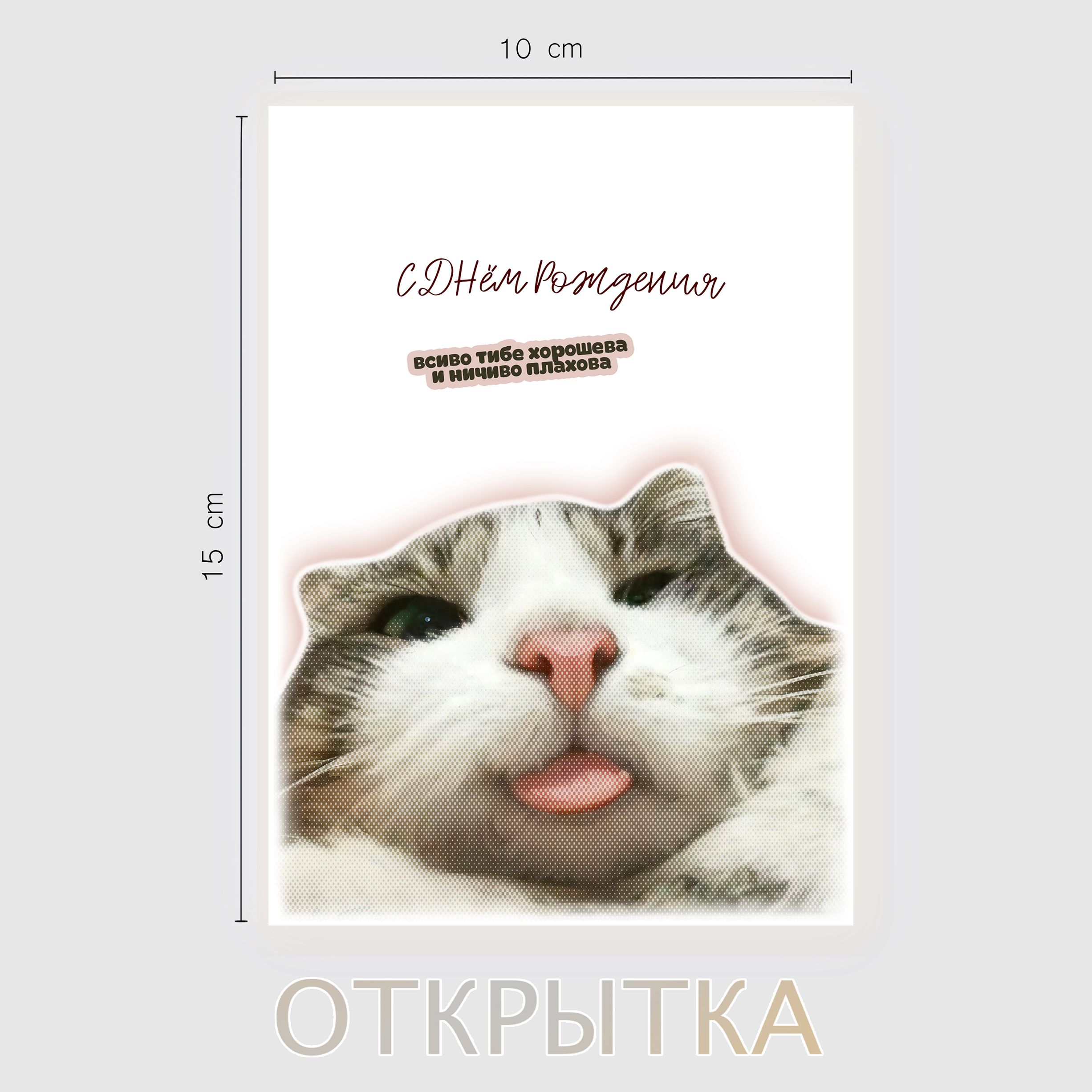 Открытка С Днём Рождения 'Коть', 10х15 см