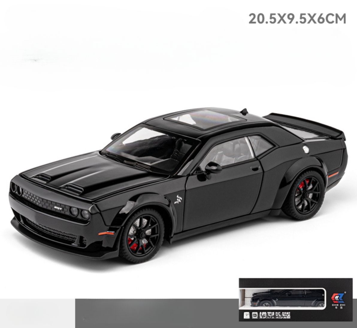 Машинка металлическая Dodge Challenger SRT 1:24 в индивидуальной коробке